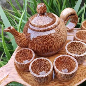 Wooden Coconut Teapot